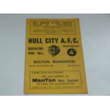 Hull City V Bolton Wanderers 1960