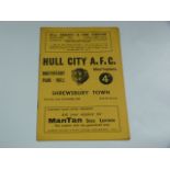 Hull City V Shrewsbury Town 1960