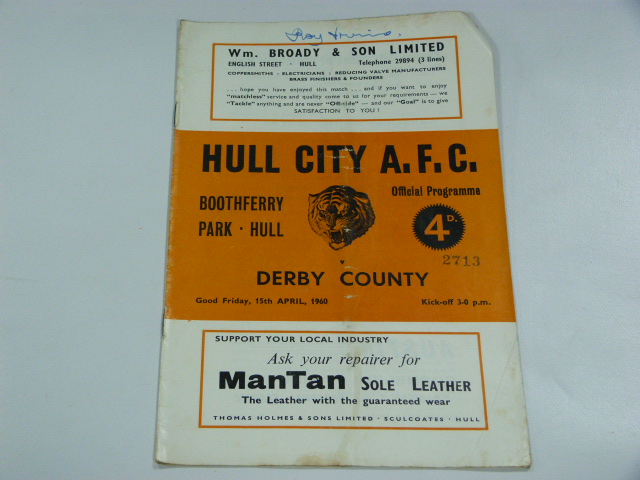 Hull City V Derby City 1960