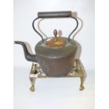 copper kettle with brass stand