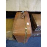 Tan Leather Suitcase