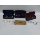 Pairs of vintage spectacles