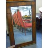 Oak & Walnut Beveled Wall Mirror