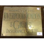 brass plaque advertising Agency of the London and global insurance company