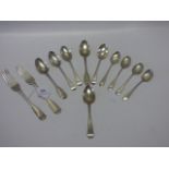 selection of silver cutlery of spoons and forks 251 grams