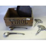 Virol wooden box containing Morris Bonnet badges