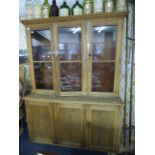 Glazed Oak School Cabinet