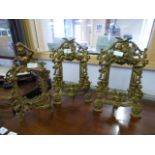 3 Brass Photo Frames