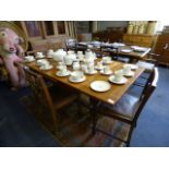 Extending Refectory Oak Table and 4 Matching Chairs