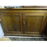 Oak School Cabinet with Brass Furniture