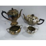 Four Piece Mapping and Web Plated Tea Set