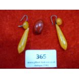 A pair of amber earrings etc