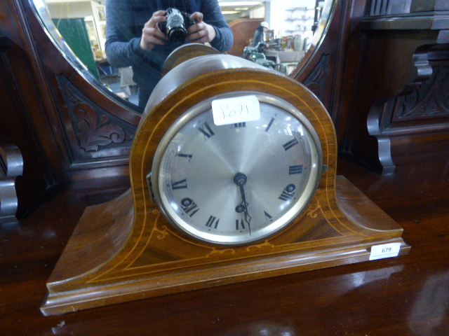 Napoleons Hat Mantle Clock in Mahogany