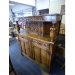 Priory Style Heavily Carved Sideboard