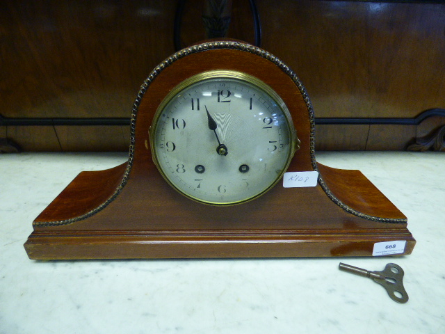 Mahogany Mantle Clock with Key