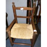 Small Child's Chair with Rush Seat