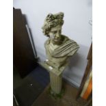 Grecian Bust on Pedestal Base