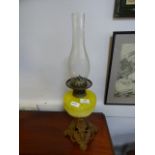 Yellow and Cast Oil Lamp