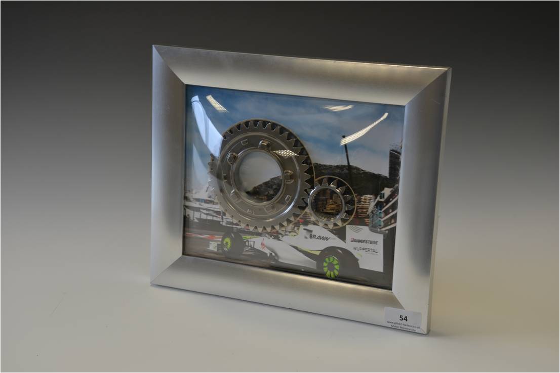 FRAMED BRAWN GP GEARS H=27CM X W=32CM