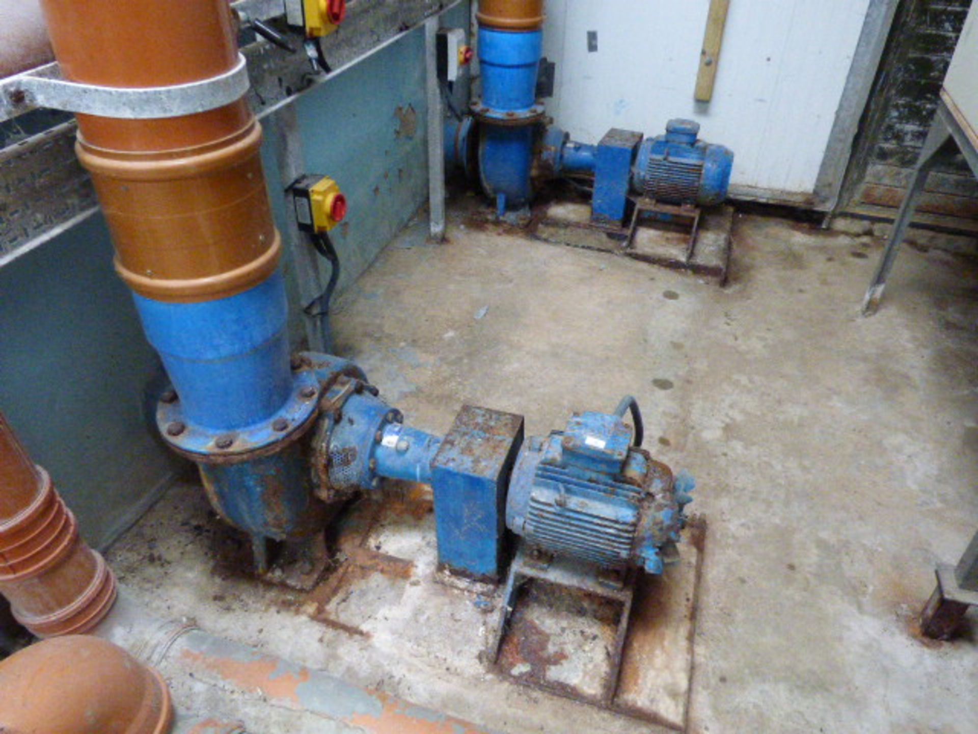 Four Apex Pumps Model:AMF200S Complete With Three Phase Motors, Pipe Work, Gate, Valves (As Fitted