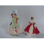 Pair of Small Doulton Figures One Babie and Southern Bell