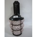 Pink and Wrought Iron Wall Lamp