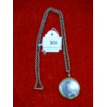 Nine Carat Neck Chain with Photograph (Weight Approx 9g)