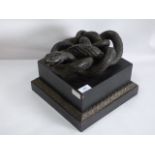 Bronze Study of a Snake on Associated Plinth