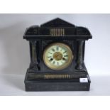 Black Wooden Cased Mantel Clock