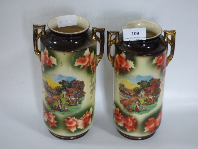 Pair of Decorative Edwardian Vases