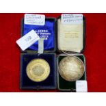 Boxed Silver Wanstead Show Medallion and a Boxed Silver Flower Show Medallion