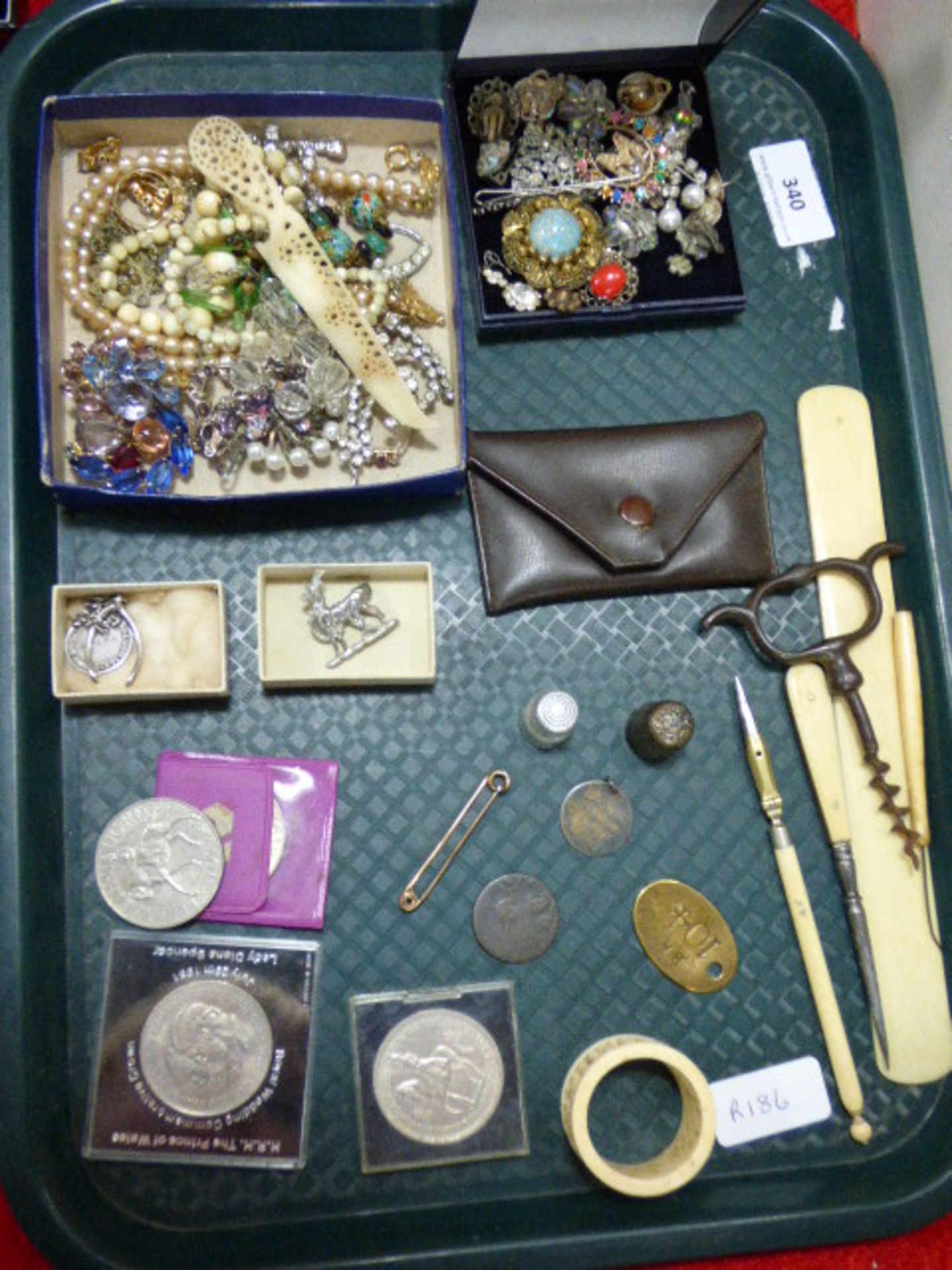 Two Boxes of Costume Jewellery and Collectors Items, Etc