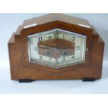 Walnut Cased Deco Mantel Clock