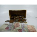 Box of Assorted Coinage and Banknotes