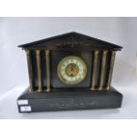 Black Slate Timepiece Mantel Clock