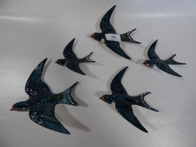 Five Set of Beswick Wall Swallows