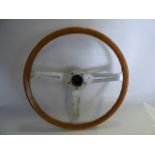 Wood and Aluminium Steering Wheel with Double L Logo (Les Leston)