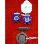 Two Silver and Enamel Badges with a Police Constable Medal