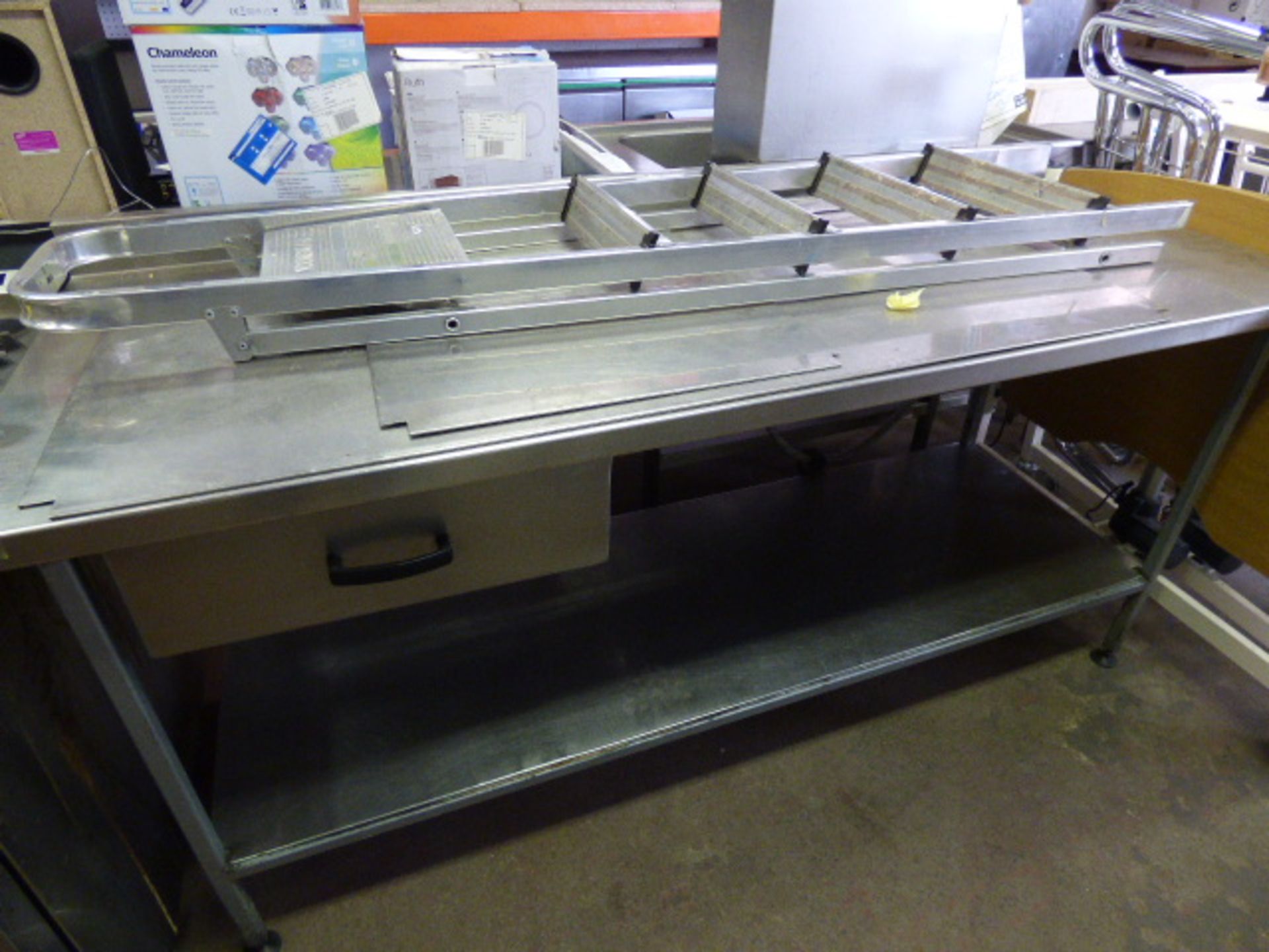 Two Tier Stainless Steel Table with Drawer