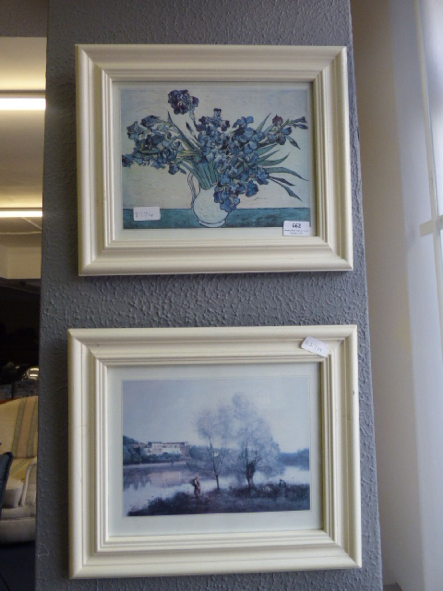 Pair of White Painted Framed Prints