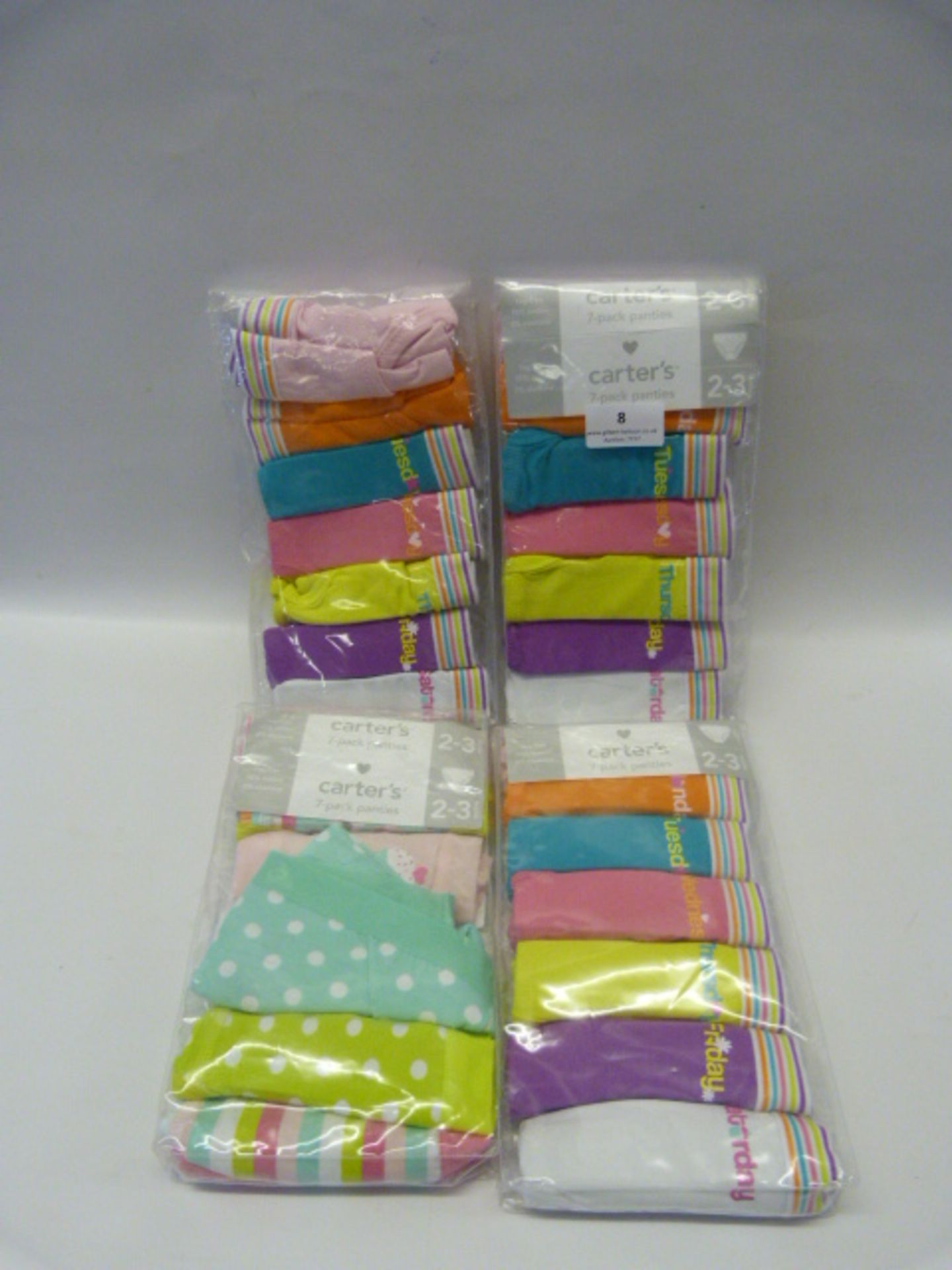 *FOUR PACKS OF GIRLS BRIEFS 7PK AGE2-3