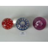 Three Glass Paperweights