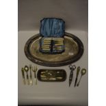 Silver Plated Tray and Cutlery