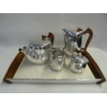 Five Piece Picquot Ware Tea and Coffee Set