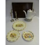 Royal Doulton Bunnykins, Mid Winter Teapots and a Pair of Silver Plate Candle Sticks