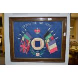 WWI Framed Tapestry "Victory for the Allies"