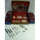 Cased Cutlery Set and Other Silver Plate Cutlery