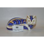 Crown Derby Porcelain Figure of a Cat