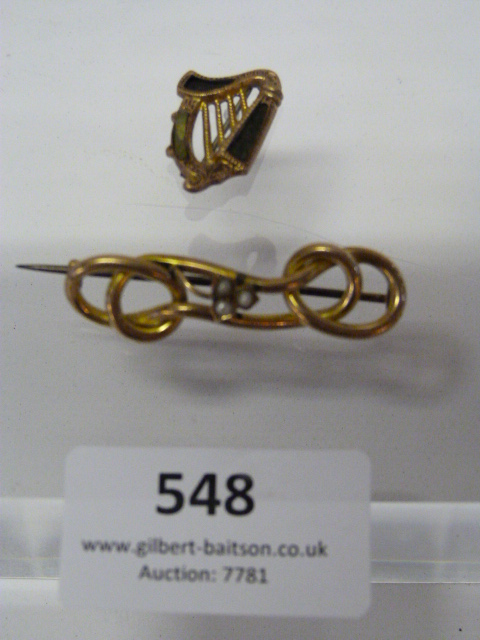 9cT Gold Brooch and Pin Badge