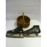 Vintage Leather Skates and a Basket